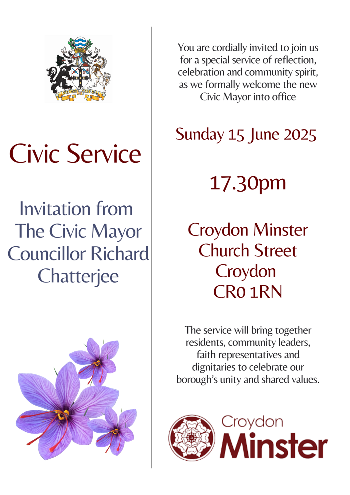 Welcome Service - The Civic Mayor Councillor Richard Chateerjee