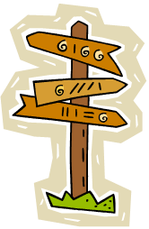 A wooden signpost