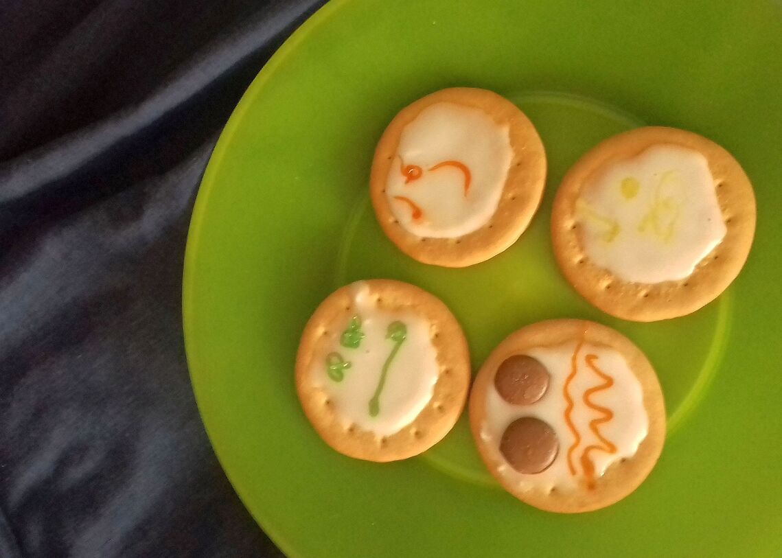 Feelings decorated biscuits